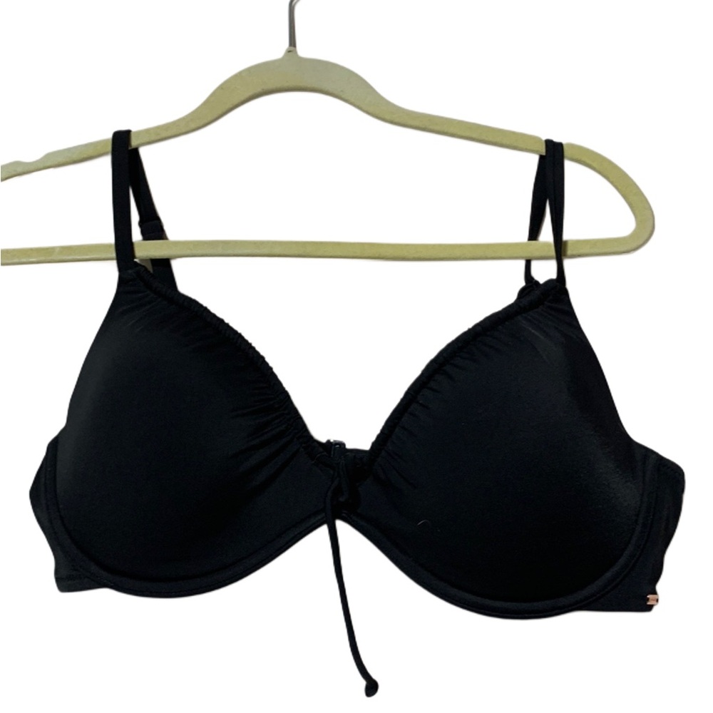 PINK Victoria's Secret Black Molded Push-Up Bikini Top
